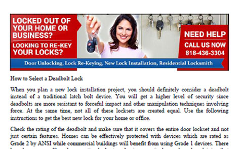 How to Select a Deadbolt Lock in California - Click to download